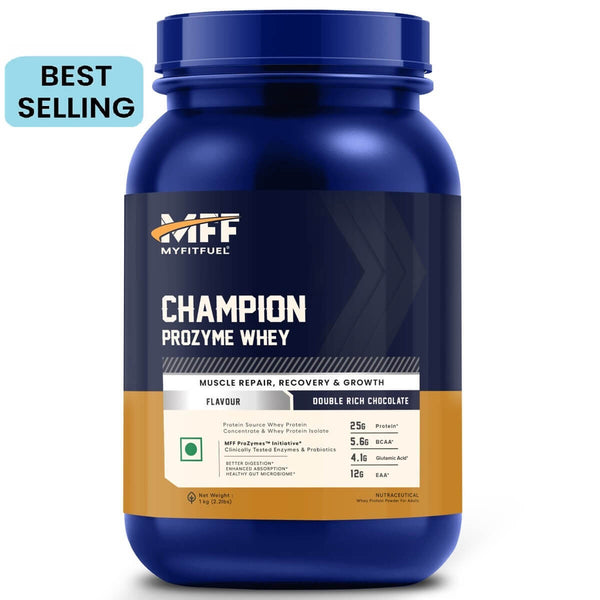 MyFitFuel Champion ProZymes Whey Protein- Clinical Trial Enzyme & Probiotics