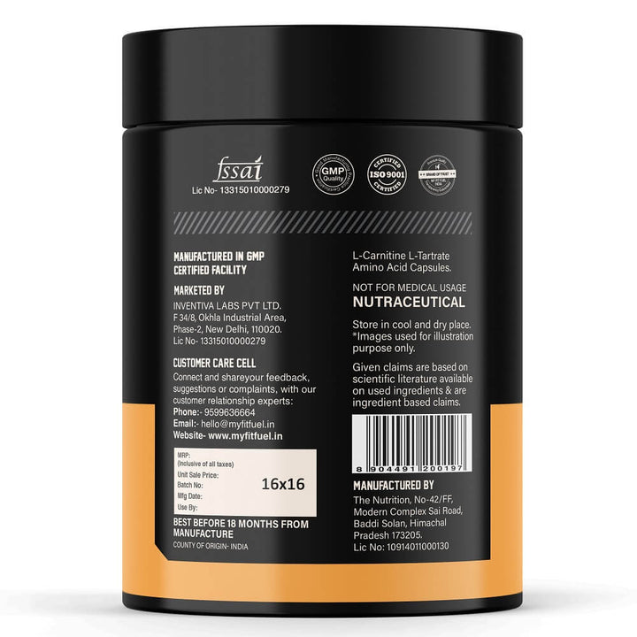 Buy L Carnitine L Tartrate Capsule Supplement Online in India MyFitFuel Buy L Carnitine L Tartrate Capsule Supplement Online in India MyFitFuel
