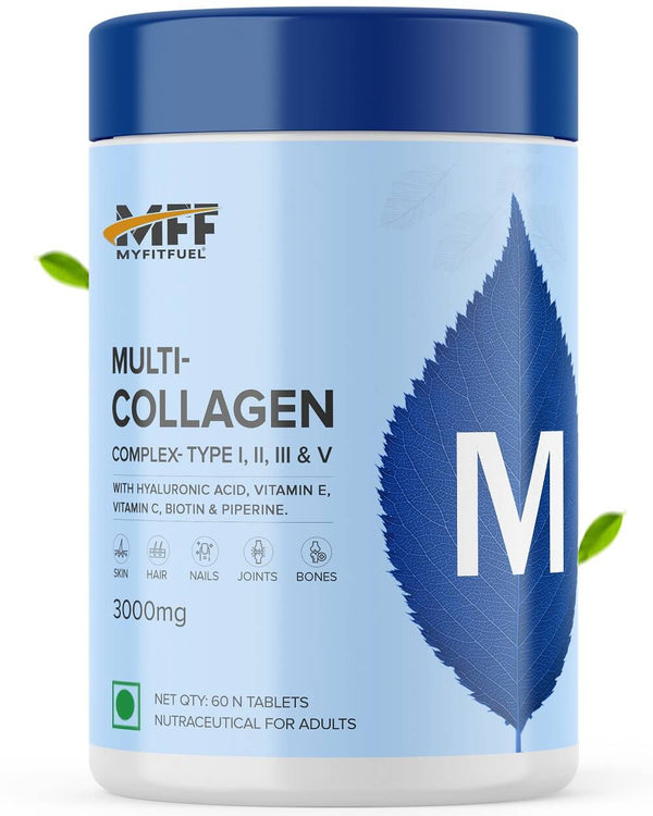 Multi Collagen Peptides 3000mg +Biotin, Hyaluronic Acid, Vitamin C & E