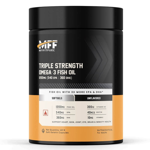 Triple Strength Omega 3 Fish Oil, 1200mg (540 EPA 360 DHA) With Vitamins