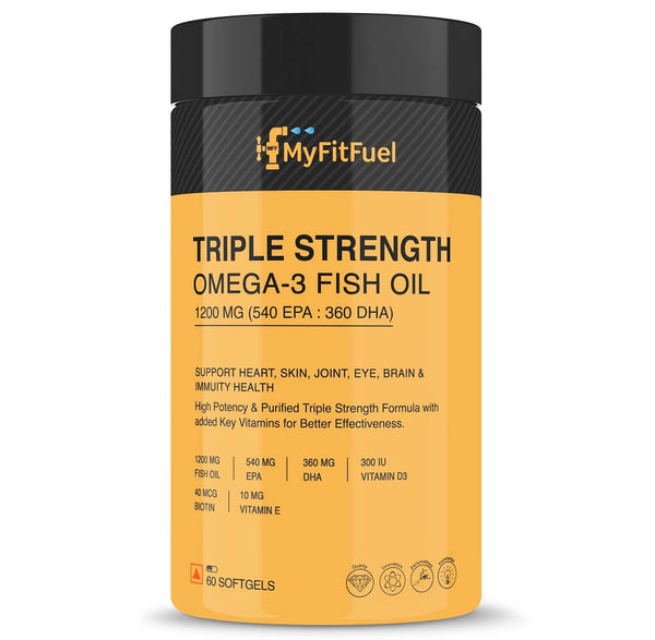 Triple Strength Omega 3 Fish Oil, 1200mg (540 EPA 360 DHA) With Vitamins