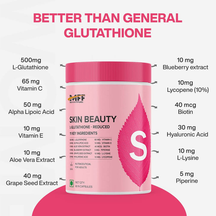glutathione lycopene Buy Skin Beauty L-Glutathione + Lycopene, Vitamin C & E, Hyaluronic Acid, Biotin (500mg) in India – MyFitFuel ingredient:aha-bha-pha Size:30 Day Supply - SUB Electrolytes & Glutathione Supplements