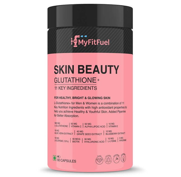 Skin Beauty L-Glutathione + Lycopene, Vitamin C & E, Hyaluronic Acid, Biotin &more (500mg)